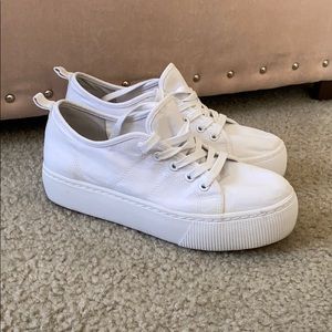White platform sneakers